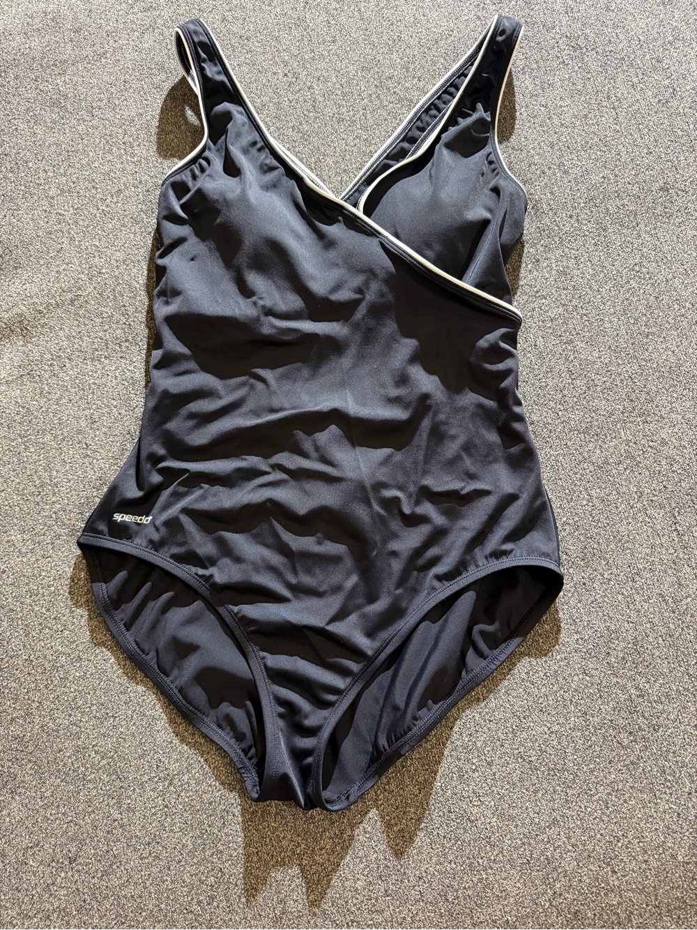 Speedo Women’s Black One-Piece Swimsuit with Contrast Trim